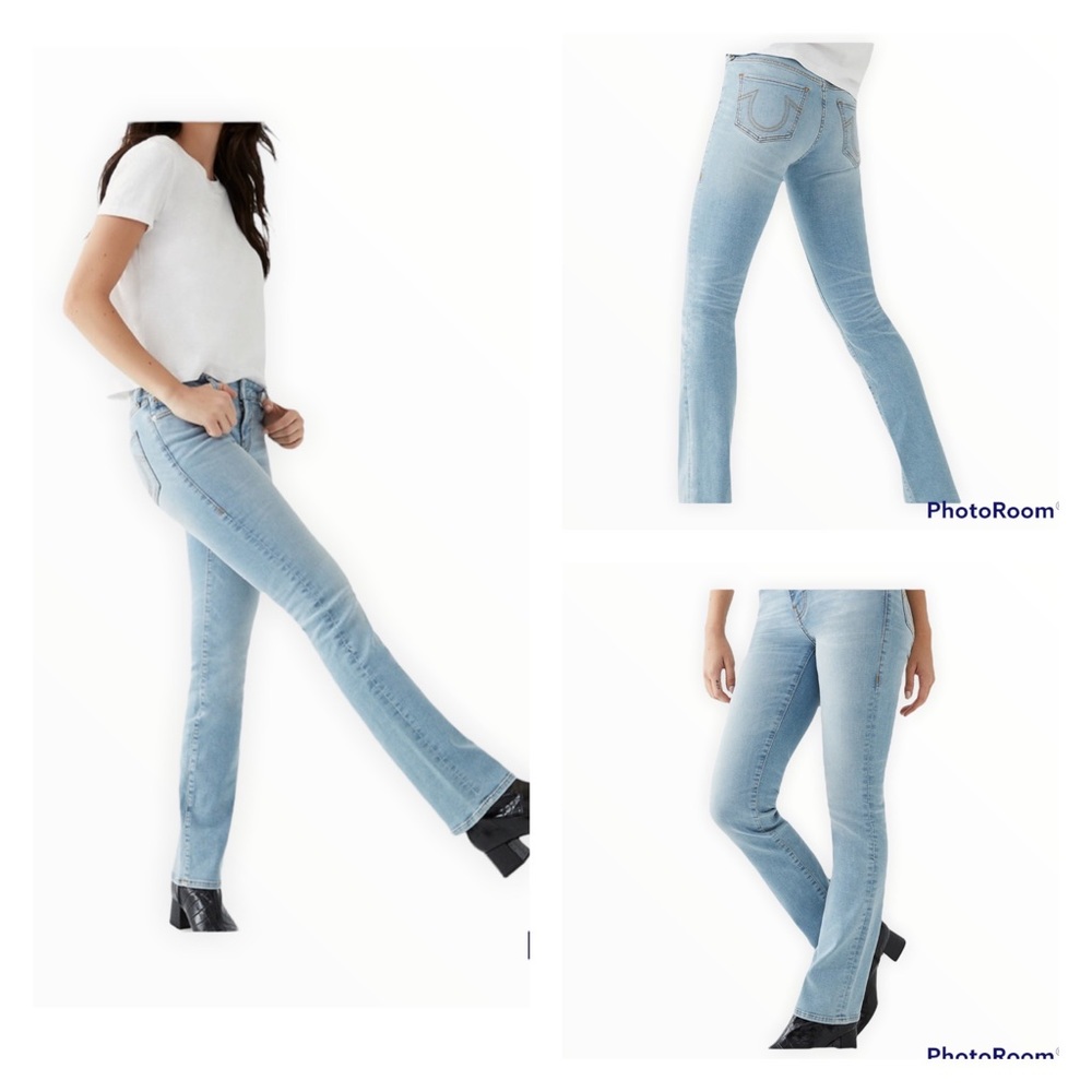 TRUE RELIGION Light Wash Blue Billie Mid Rise Straight Jean Size 29